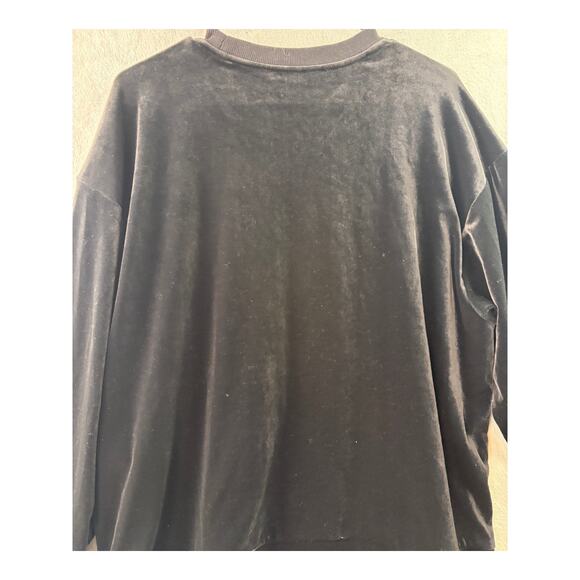 Athleta Retroplush Velvet Crewneck Sweatshirt – Black – Size L - Picture 3 of 9